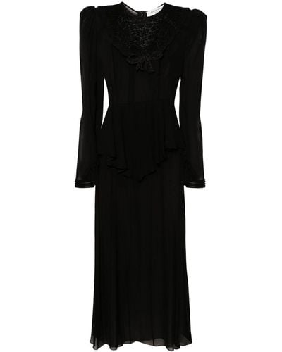 Alessandra Rich Vestido largo de seda - Negro