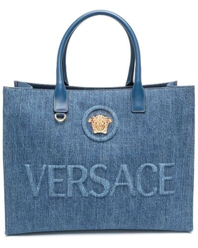 Versace メドゥーサ デニムハンドバッグ - ブルー