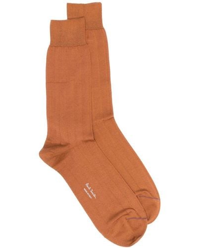 Paul Smith Logo-print Ankle-length Socks - Brown