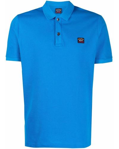 Paul & Shark ロゴパッチ ポロシャツ - ブルー