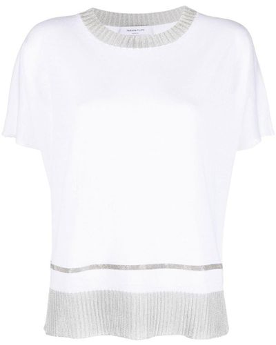 Fabiana Filippi Contrast-trim Knitted Top - White