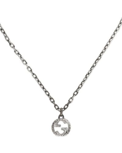 Gucci Sterling Silver Interlocking G Necklace - Metallic