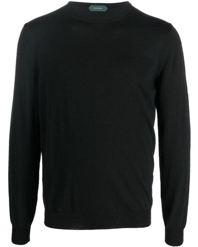 Zanone Crew-neck Long-sleeve Jumper - Black