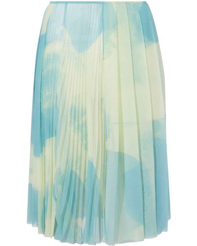 Proenza Schouler Judy Abstract-print Pleated Skirt - Blue