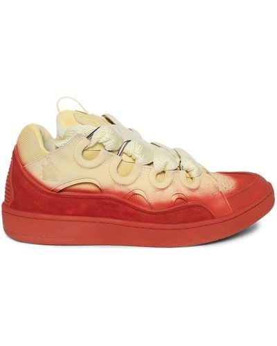Lanvin Curb Radiant Spray-effect Sneakers - Red