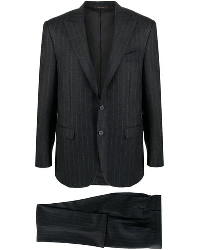 Canali Pinstripe Single-breasted Suit - Black