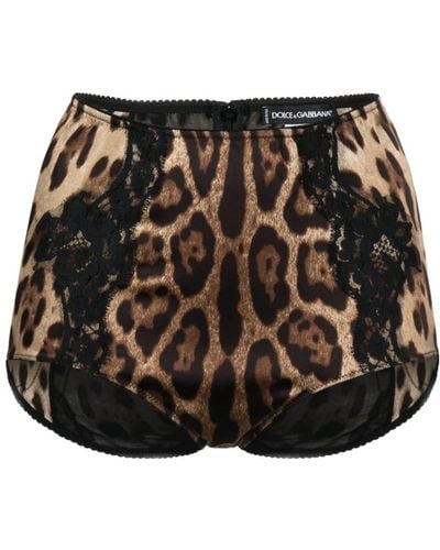 Dolce & Gabbana Leopard-print High-waist Briefs - Black