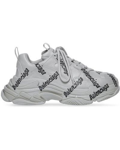Balenciaga Triple S Logotype Sneakers - Gray