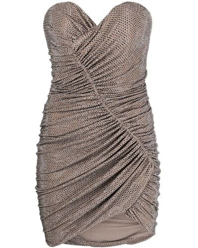 Alexandre Vauthier Strass-embellished Strapless Minidress - Grey