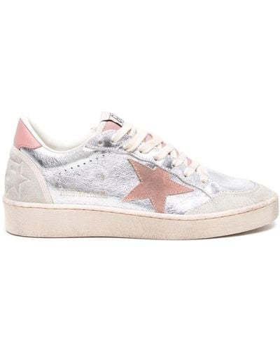 Golden Goose Ballstar メタリックレザースニーカー - ピンク