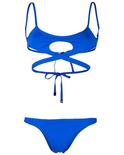 The Attico Bikini con aberturas y diseño cruzado - Azul