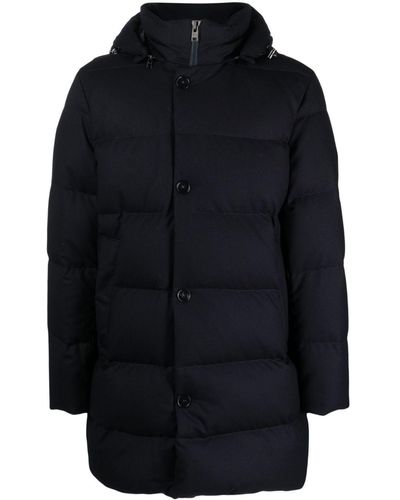 Woolrich Button-fastening Hooded Padded Coat - Blue