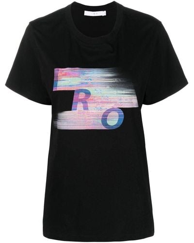 IRO T-Shirt mit Logo-Print - Schwarz