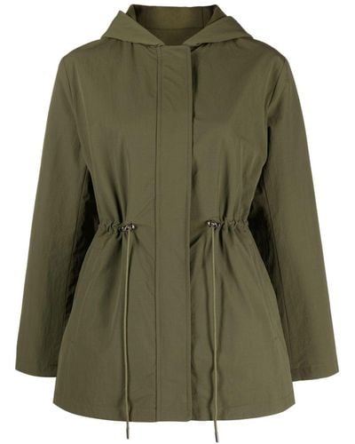 Claudie Pierlot Reversible Hooded Short Coat - Green
