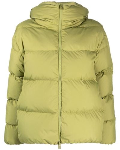 Herno Zip-up Hooded Down Jacket - Green
