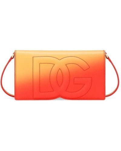 Dolce & Gabbana Mini-Tasche mit Logo-Stickerei - Orange