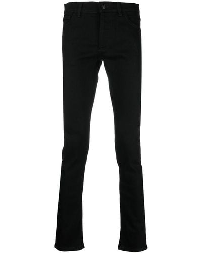 Marcelo Burlon Tempera Cross Logo-print Slim-cut Jeans - Black