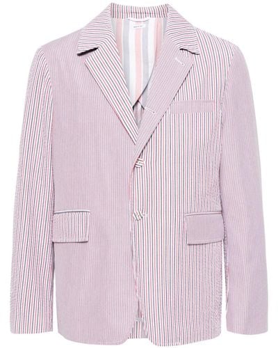 Thom Browne Striped Single-breasted Blazer - Pink