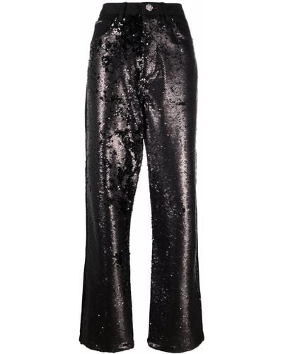 Philipp Plein High-waisted Sequined Jeans - Black