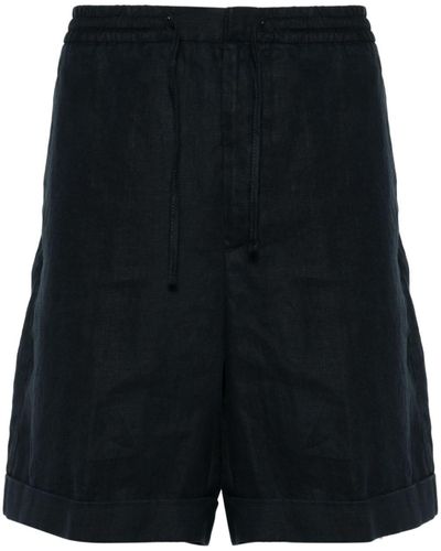 Canali Linen Bermuda Shorts - Black