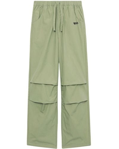 Izzue Drawstring-waist Cotton Pants - Green