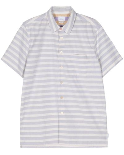 PS by Paul Smith Striped short-sleeve shirt - Weiß