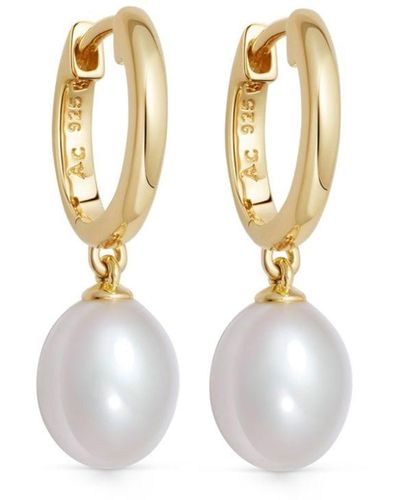 Astley Clarke Celestial Pearl Drop Earrings - White