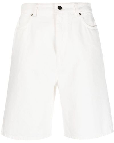 Loulou Studio Jeans-Shorts mit geradem Bein - Weiß