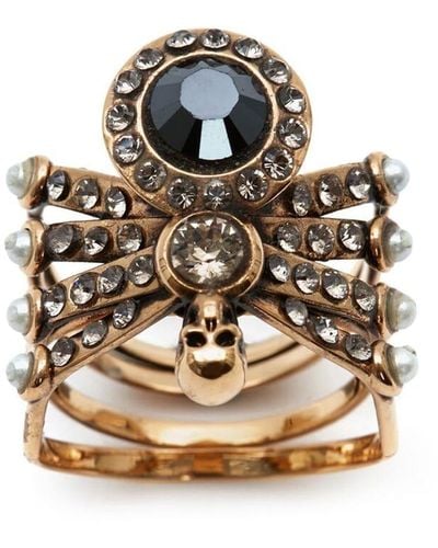 Alexander McQueen Ring mit Kristallen - Mehrfarbig