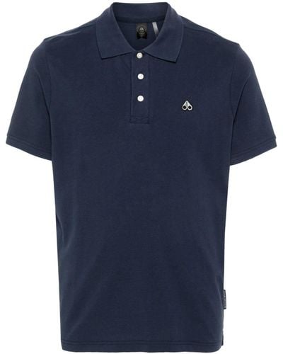 Moose Knuckles Piqué Cotton Polo Shirt - ブルー