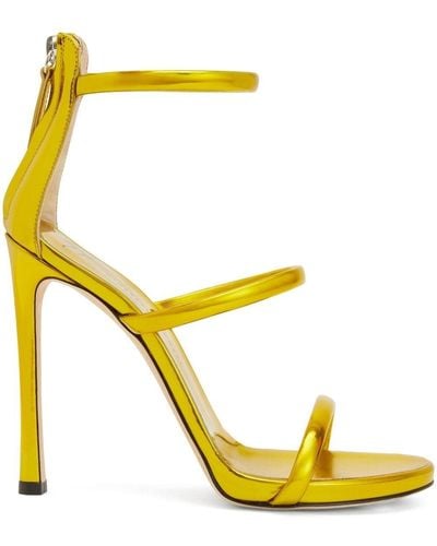 Giuseppe Zanotti Metallic-effect High-heeled Sandals - Yellow