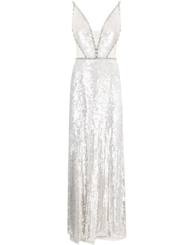 Jenny Packham Amara Sequin-embellished Sleeveless Gown - White