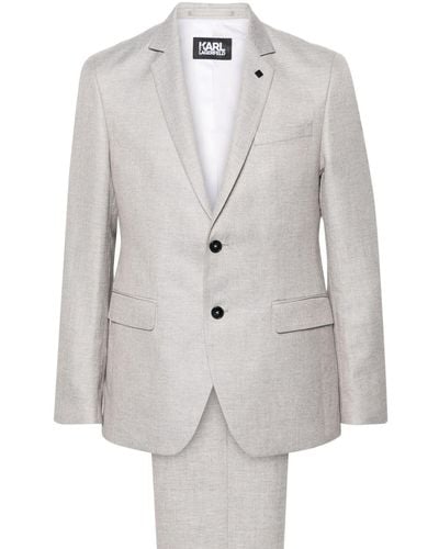 Karl Lagerfeld Costume à veste Drive à simple boutonnage - Blanc