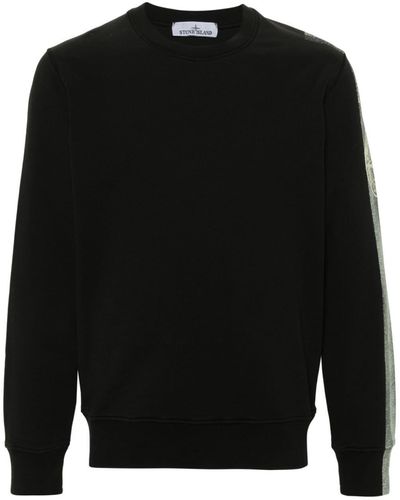 Stone Island Sweater Met Vervaagde Logoprint - Zwart