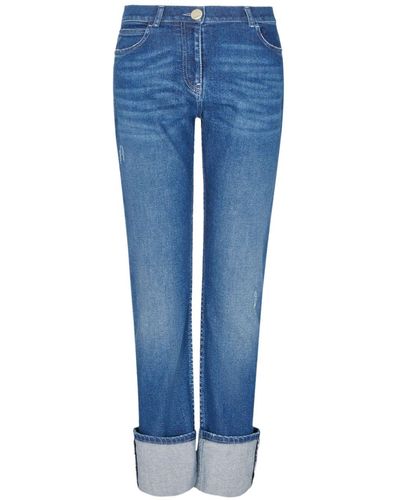 Giorgio Armani Halbhohe Straight-Leg-Jeans - Blau