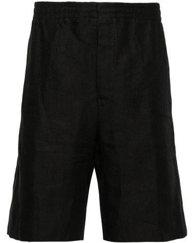 Zegna Linen Bermuda Shorts - Black