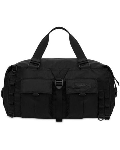 Moschino Logo-patch Duffle Bag - Black