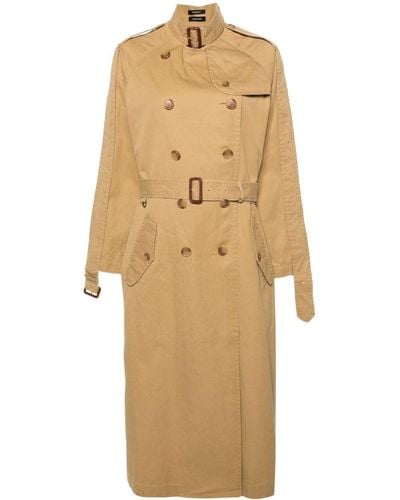 R13 Decorative-belts Double-breasted Trench Coat - Natural