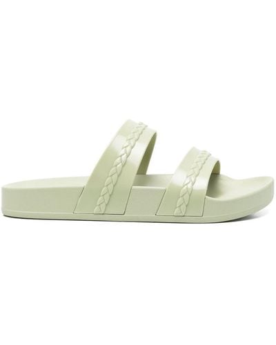 Ancient Greek Sandals Meli Double-strap Slides - Green