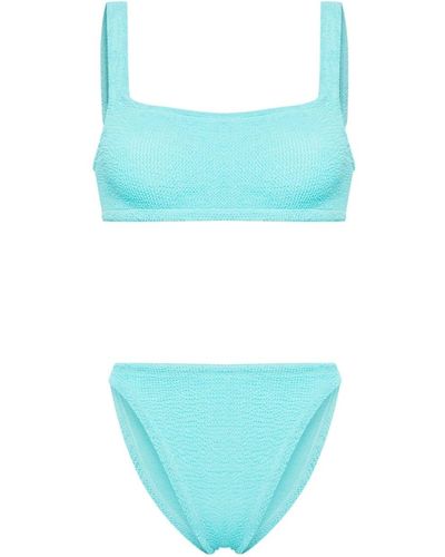 Hunza G Bikini Xandra à effet froissé - Bleu