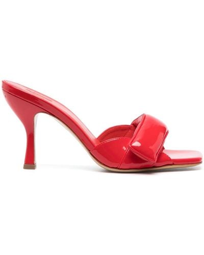 Gia Borghini Alodie 80mm Patent-leather Mules - Red