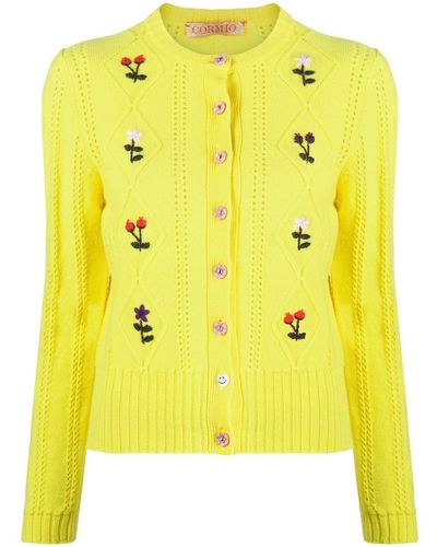 Cormio Button-fastening Knitted Cardigan - Yellow