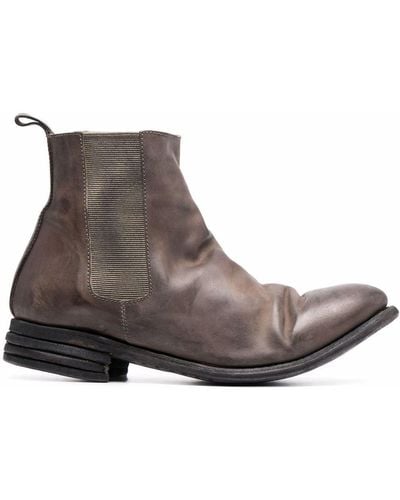 Poeme Bohemien Distressed Leather Chelsea Boots - Brown