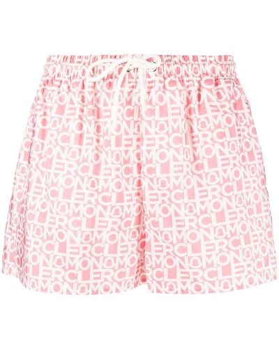 Moncler Logo-print Shorts - Pink