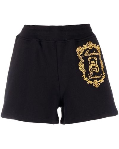 Moschino Shorts Met Geborduurd Logo - Zwart