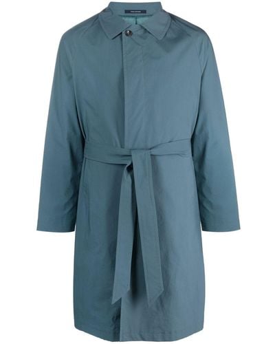 Tagliatore Salomons Belted Trench Coat - Blue