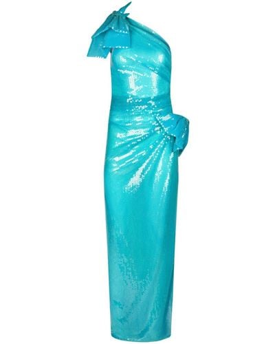 Nina Ricci Sequinned Asymmetric Gown - Blue