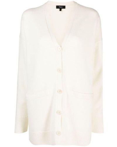 Theory Boxy Oversized Cardigan - White