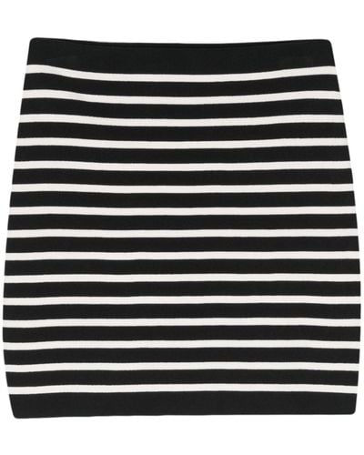 Roberto Collina Striped High-waist Miniskirt - Black