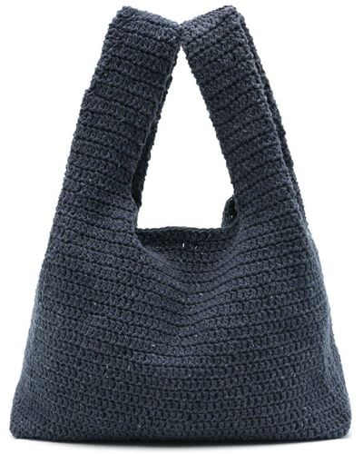 Nannacay Sac porté épaule Michela en crochet - Bleu